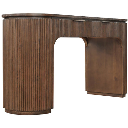 Astrid Brown Solid Wood And Oak Veneer Desk