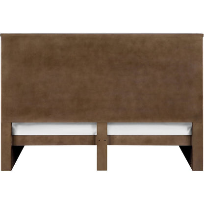 Astrid Brown Solid Wood And Oak Veneer King Bed (3 Boxes)