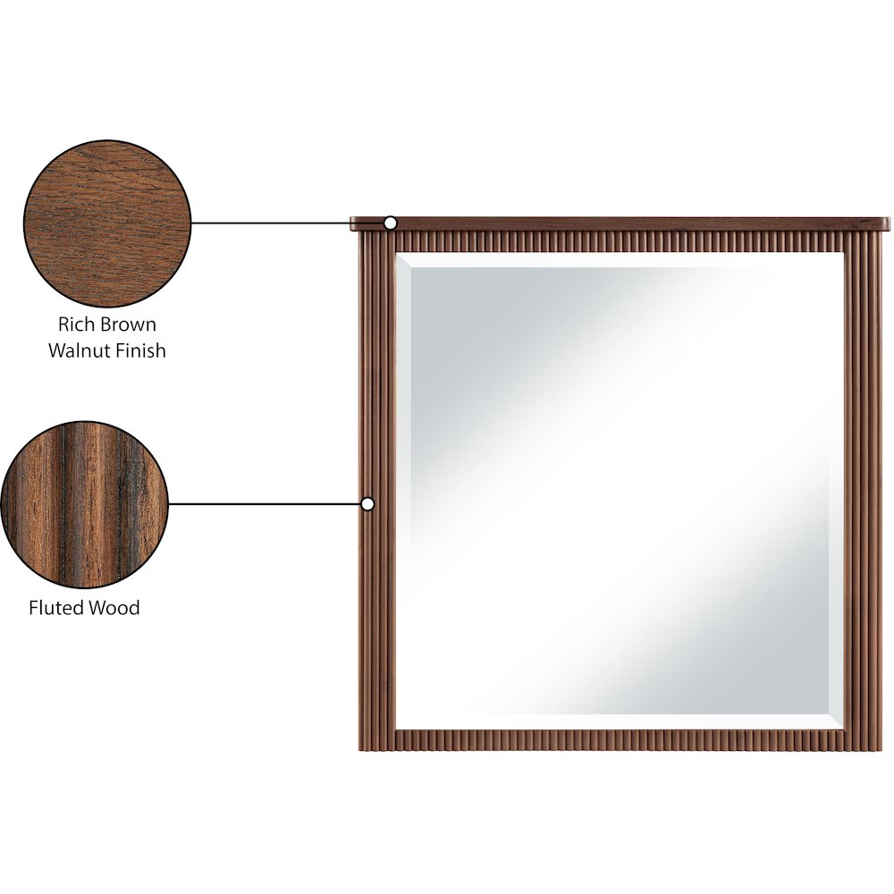 Astrid Brown Solid Wood And Oak Veneer Mirror