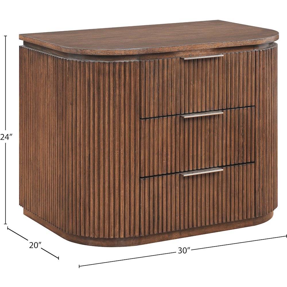 Astrid Brown Solid Wood And Oak Veneer Nightstand