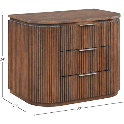 Astrid Brown Solid Wood And Oak Veneer Nightstand