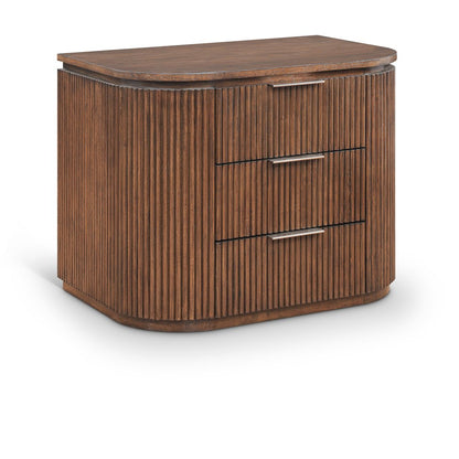 Astrid Brown Solid Wood And Oak Veneer Nightstand