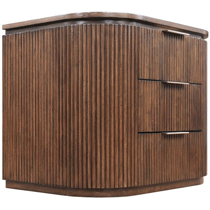 Astrid Brown Solid Wood And Oak Veneer Nightstand