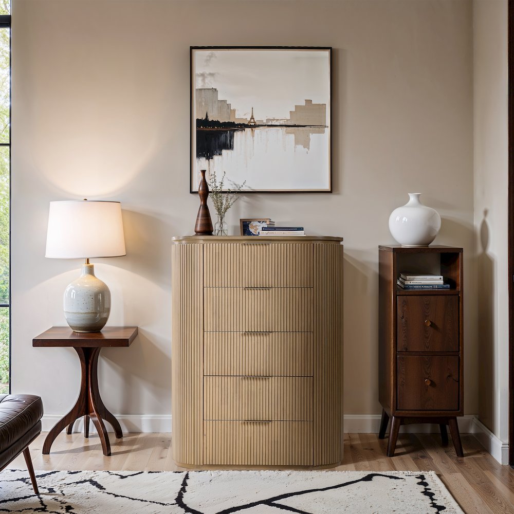 Astrid Natural Solid Wood And Oak Veneer Chest