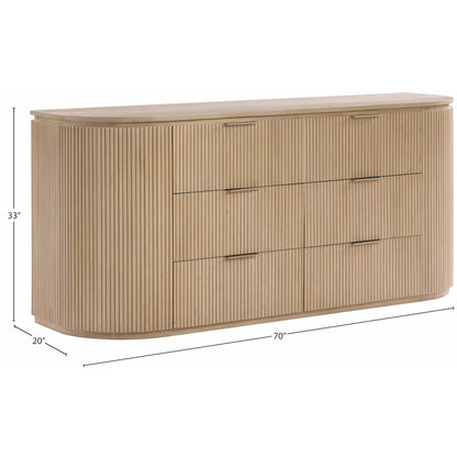 Astrid Natural Solid Wood And Oak Veneer Dresser