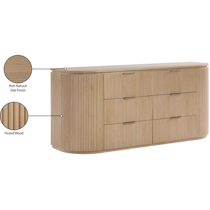 Astrid Natural Solid Wood And Oak Veneer Dresser