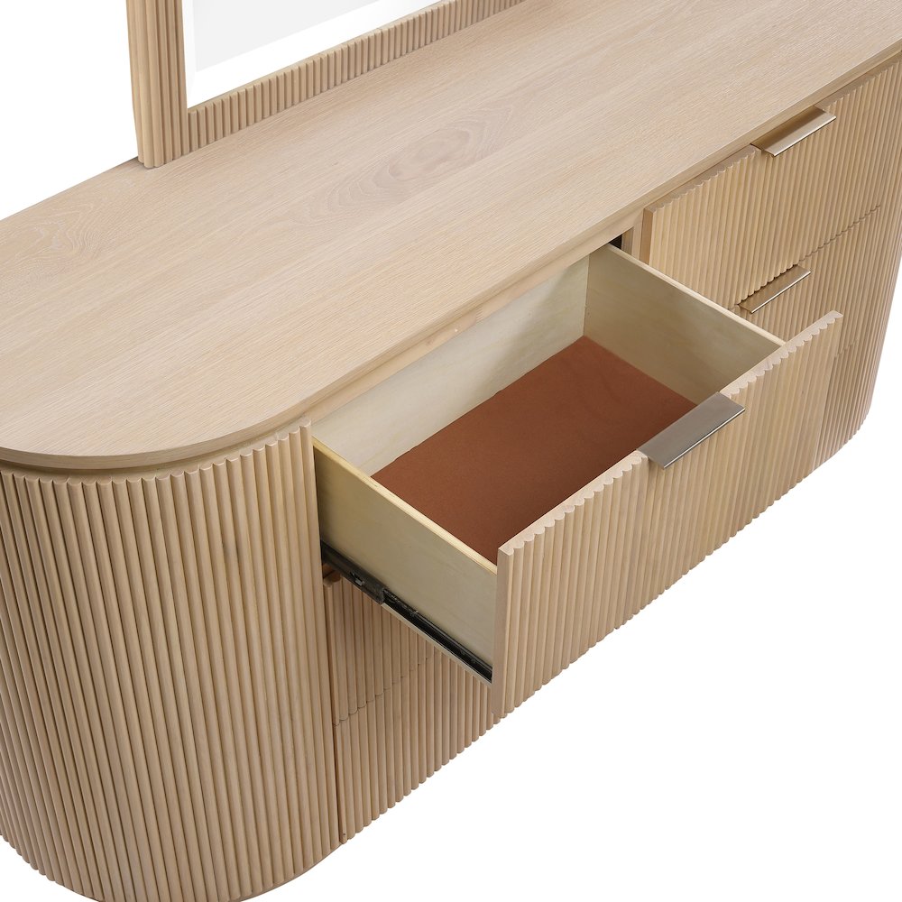 Astrid Natural Solid Wood And Oak Veneer Dresser
