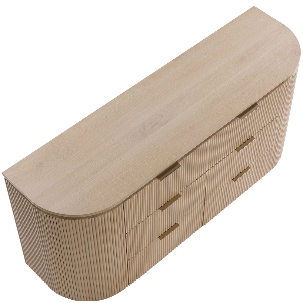 Astrid Natural Solid Wood And Oak Veneer Dresser
