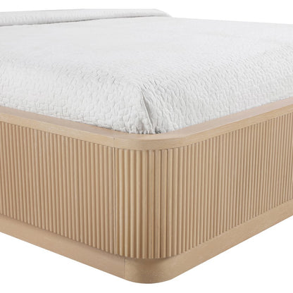 Astrid Natural Solid Wood And Oak Veneer King Bed (3 Boxes)