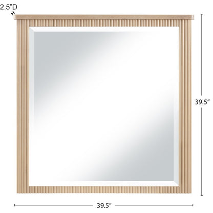 Astrid Natural Solid Wood And Oak Veneer Mirror