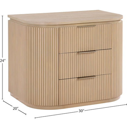 Astrid Natural Solid Wood And Oak Veneer Nightstand