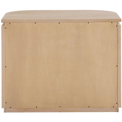 Astrid Natural Solid Wood And Oak Veneer Nightstand