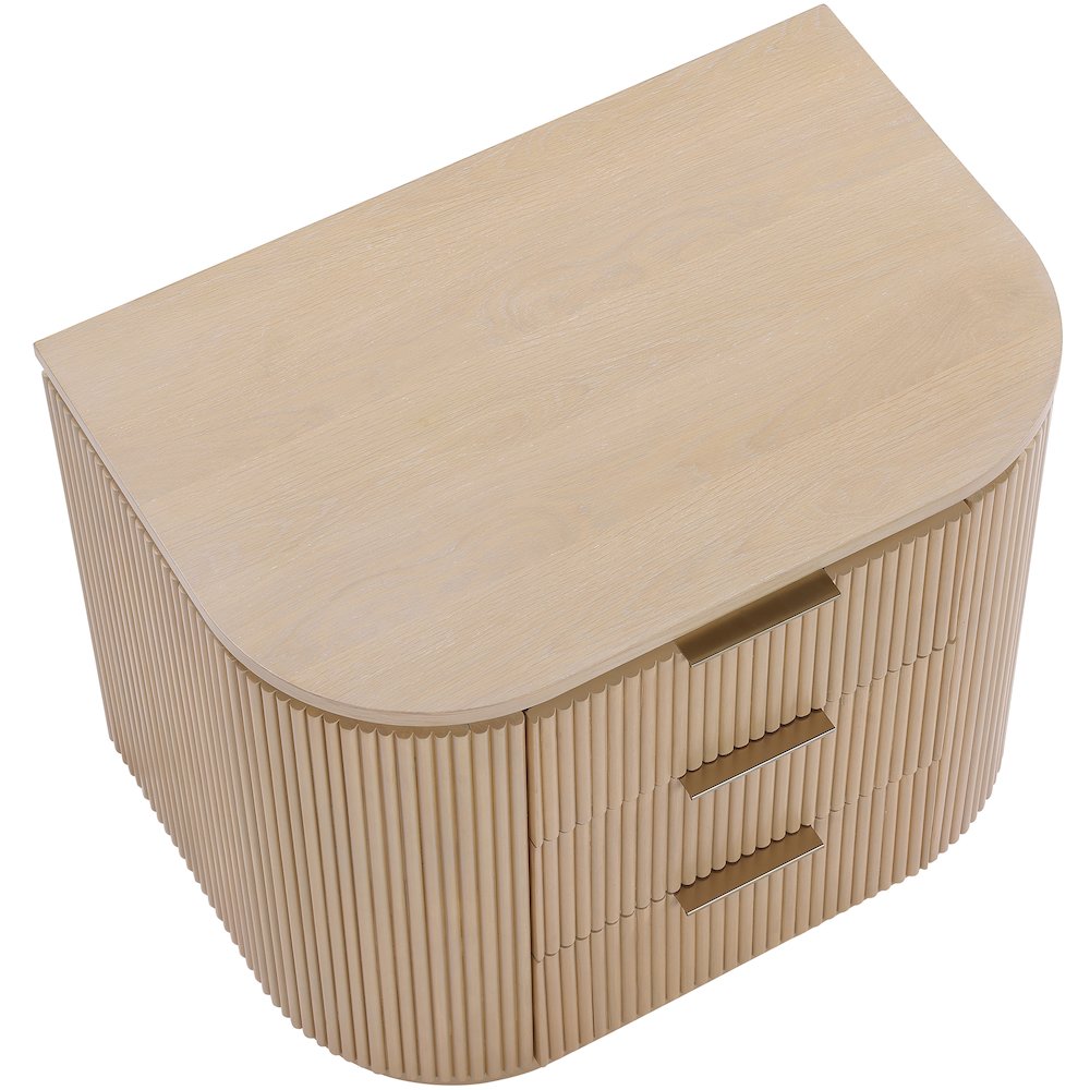 Astrid Natural Solid Wood And Oak Veneer Nightstand