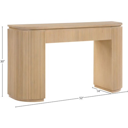 Astrid Natural Solid Wood And Oak Veneer Console Table