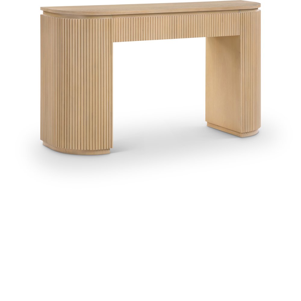 Astrid Natural Solid Wood And Oak Veneer Console Table