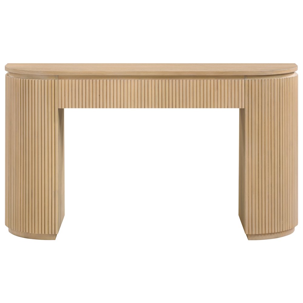 Astrid Natural Solid Wood And Oak Veneer Console Table
