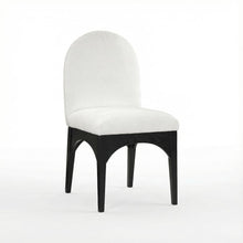 Black Chenille Fabric Dining Chair with Art Deco Style and Cushioned Seat
