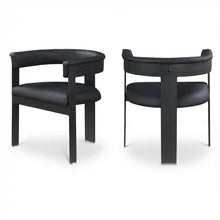 Matte Black Powder Coating Dining Chairs 2-Piece Set with Armrests