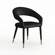 Gold Velvet Dining Chair with Armrests and Contemporary Design