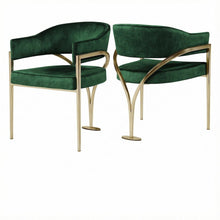 Gold Velvet Dining Chairs Set of 2 with Contemporary Design and Durable Frame