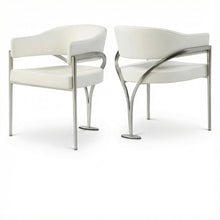 Silver Vegan Leather Dining Chair Set of 2 with Contemporary Design