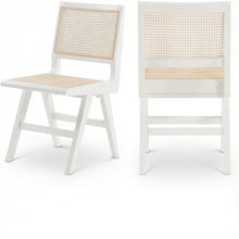 White Wood Dining Side Chairs Set of 2 with Mid-Century Design and Durable Build