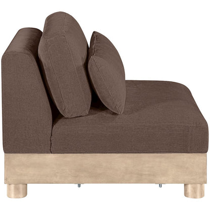 Turin Brown Chenille Fabric Upholstered Modular Armless Chair