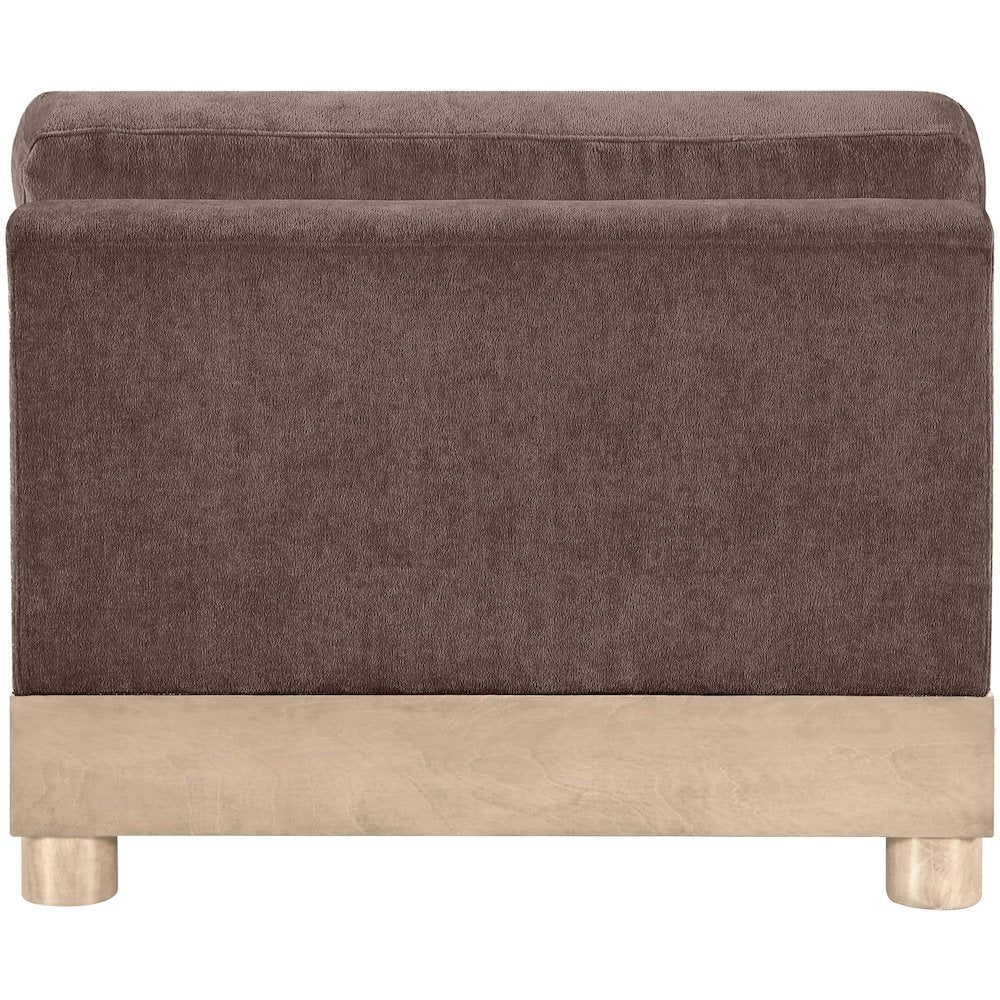 Turin Brown Chenille Fabric Upholstered Modular Armless Chair