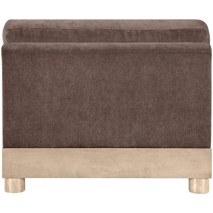 Turin Brown Chenille Fabric Upholstered Modular Armless Chair