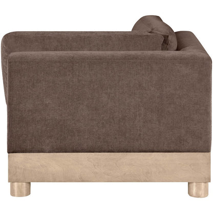 Turin Brown Chenille Fabric Upholstered Modular Corner Chair