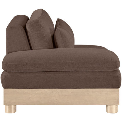 Turin Brown Chenille Fabric Upholstered Modular Left Arm Chair