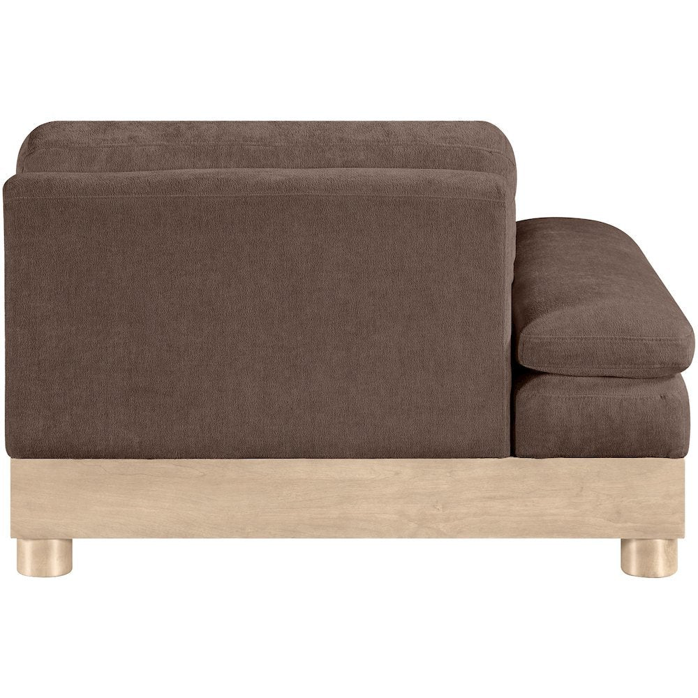Turin Brown Chenille Fabric Upholstered Modular Left Arm Chair