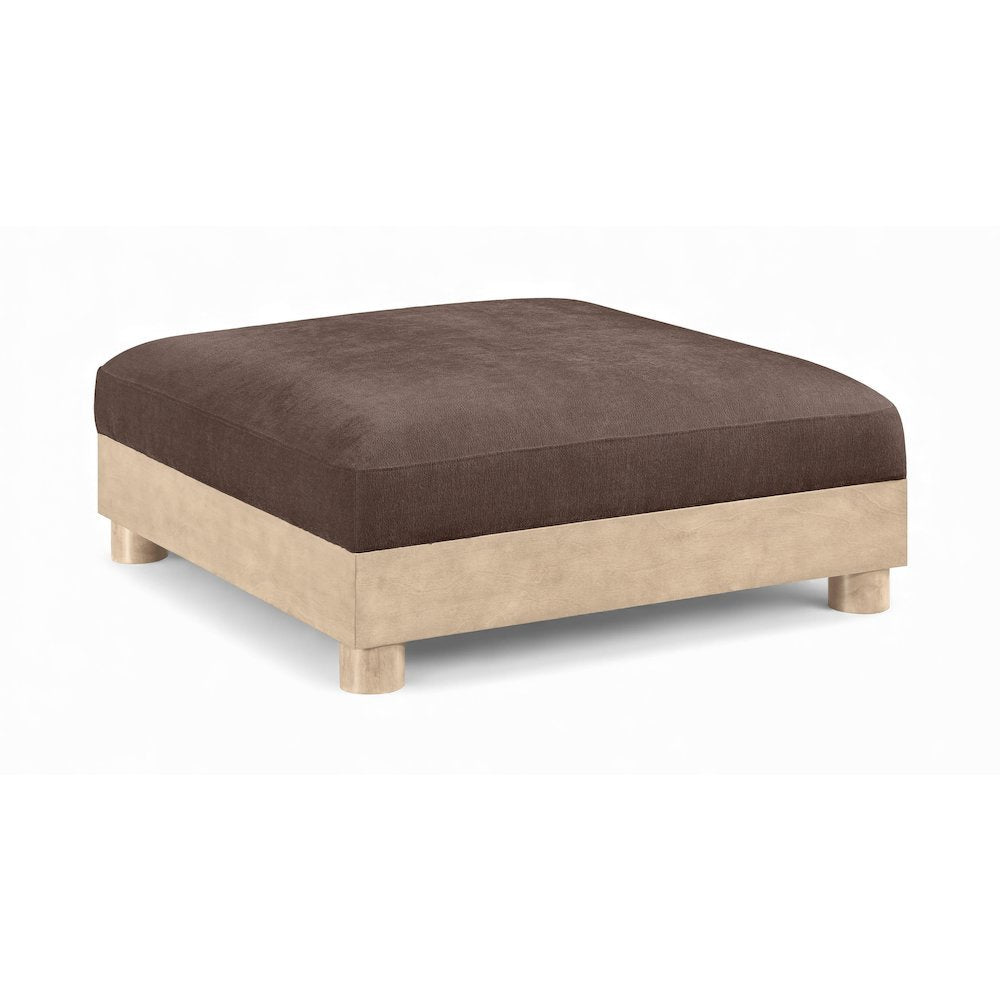 Turin Brown Chenille Fabric Upholstered Modular Ottoman