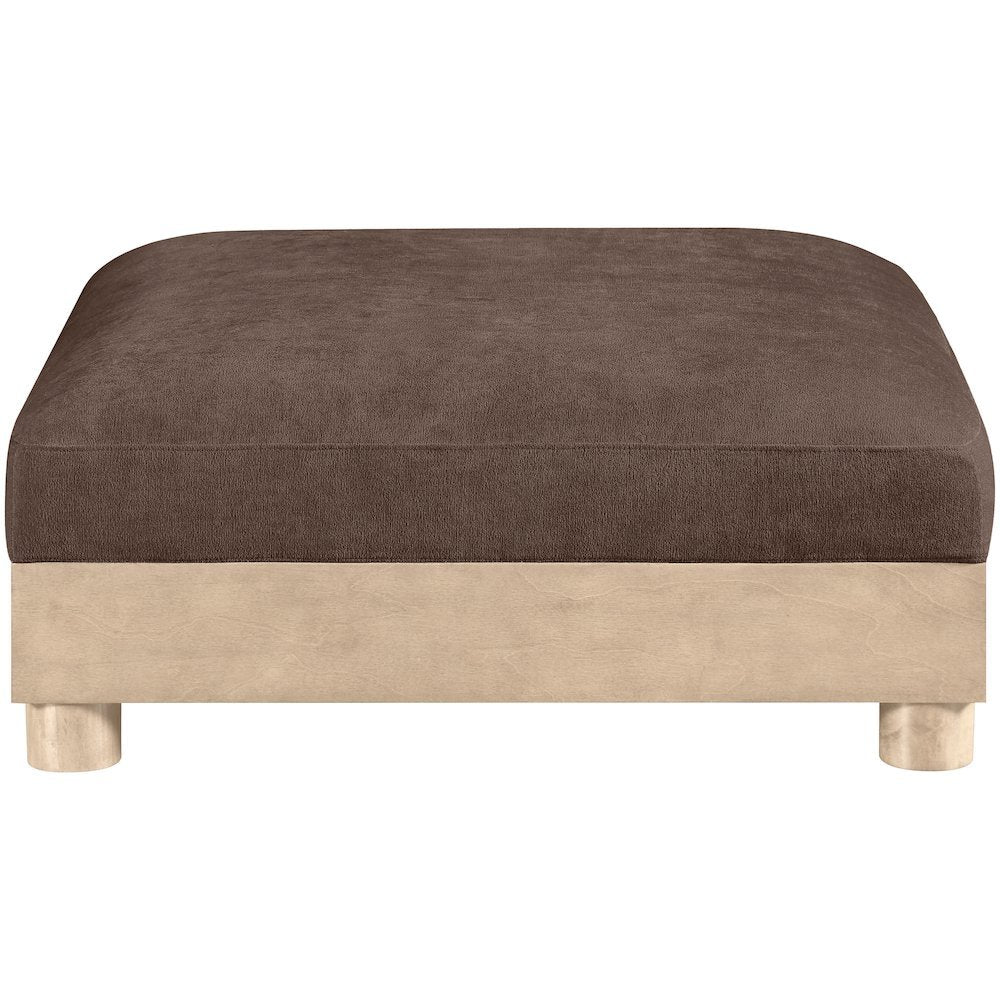 Turin Brown Chenille Fabric Upholstered Modular Ottoman