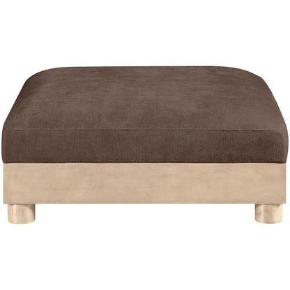 Turin Brown Chenille Fabric Upholstered Modular Ottoman