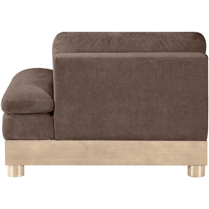 Turin Brown Chenille Fabric Upholstered Modular Right Arm Chair
