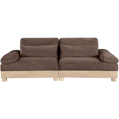 Turin 95.5" Brown Chenille Fabric Upholstered 2pc. Modular Loveseat