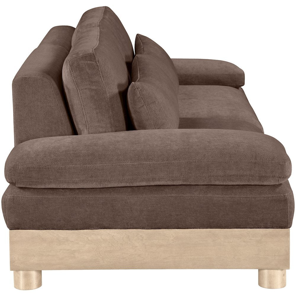 Turin 95.5" Brown Chenille Fabric Upholstered 2pc. Modular Loveseat