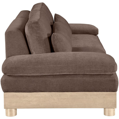 Turin 95.5" Brown Chenille Fabric Upholstered 2pc. Modular Loveseat