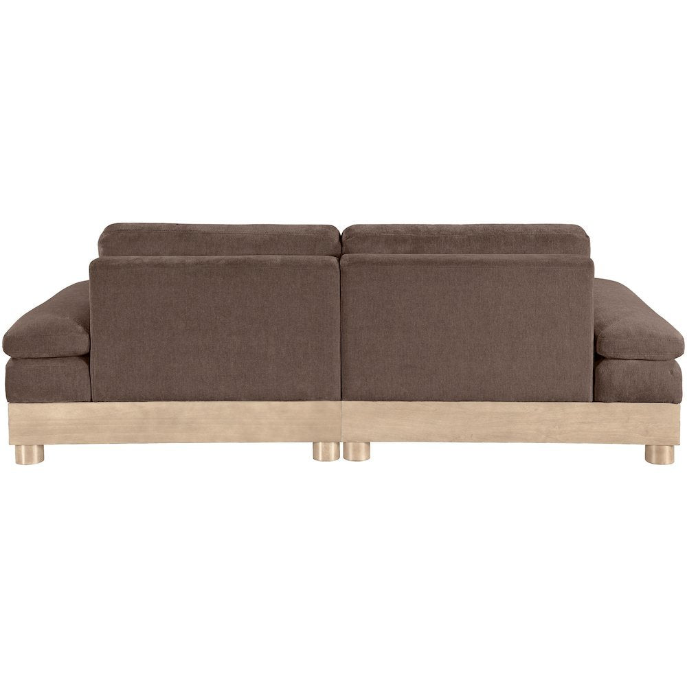 Turin 95.5" Brown Chenille Fabric Upholstered 2pc. Modular Loveseat