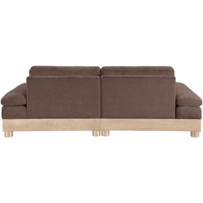Turin 95.5" Brown Chenille Fabric Upholstered 2pc. Modular Loveseat
