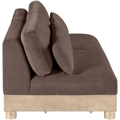 Turin 80" Brown Chenille Fabric Upholstered 2pc. Modular Loveseat