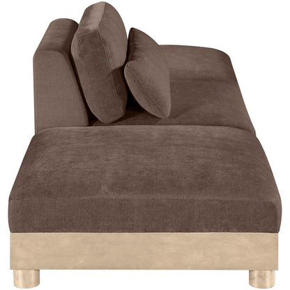 Turin 120" Brown Chenille Fabric Upholstered 3pc. Modular Sofa