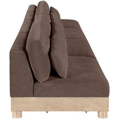 Turin 160" Brown Chenille Fabric Upholstered 4pc. Modular Sofa