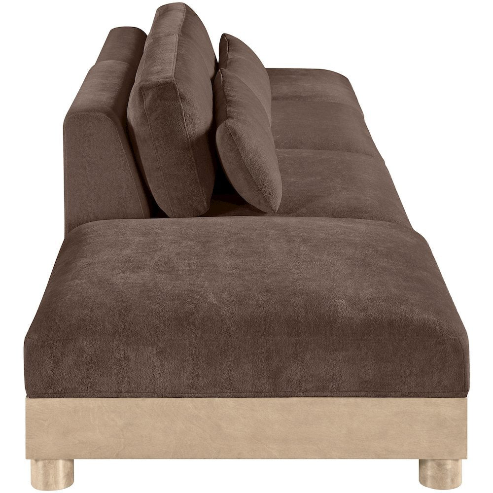 Turin 160" Brown Chenille Fabric Upholstered 4pc. Modular Sofa
