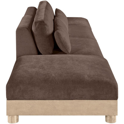 Turin 160" Brown Chenille Fabric Upholstered 4pc. Modular Sofa