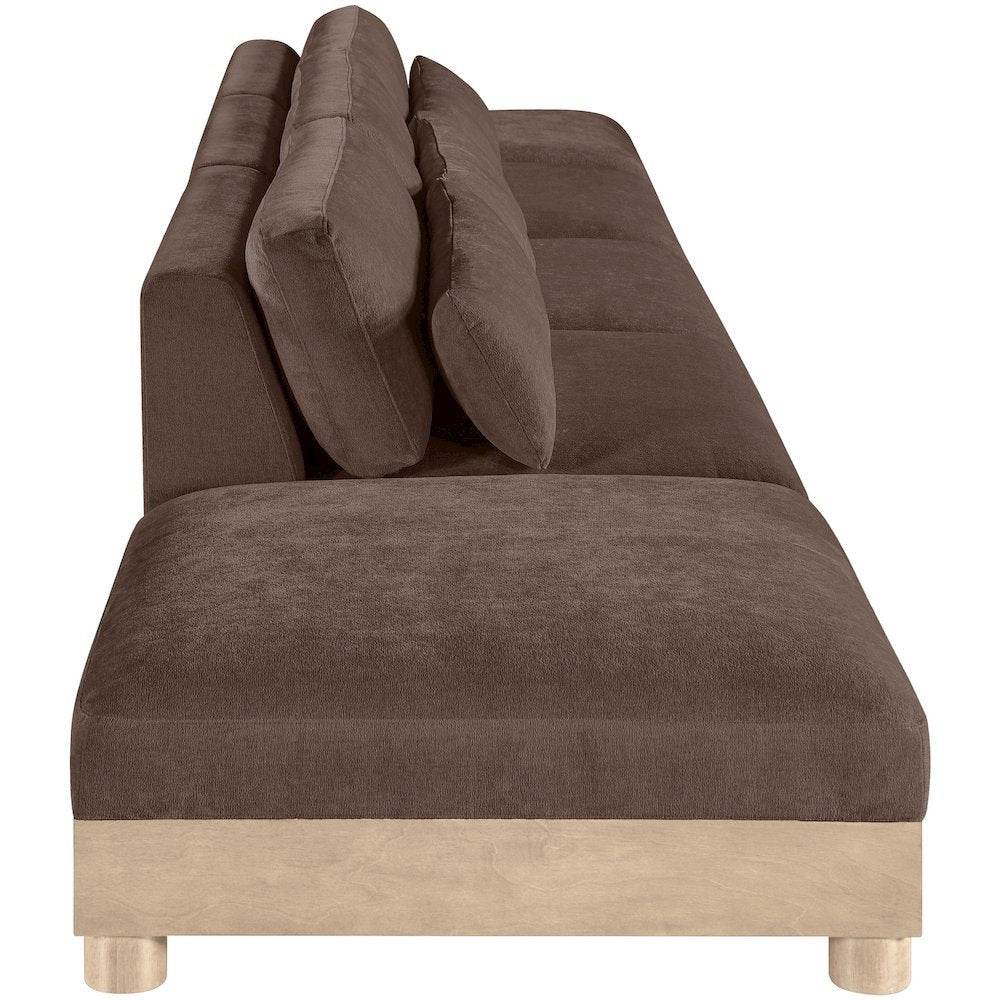 Turin 200" Brown Chenille Fabric Upholstered 5pc. Modular Sofa
