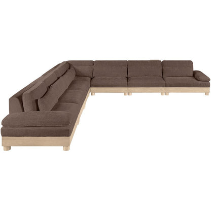 Turin 167.75" Brown Chenille Fabric Upholstered 7pc. Modular Sectional