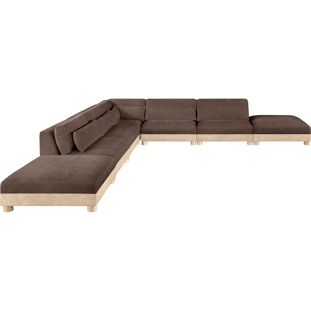 Turin 160" Brown Chenille Fabric Upholstered 7pc. Modular Sectional