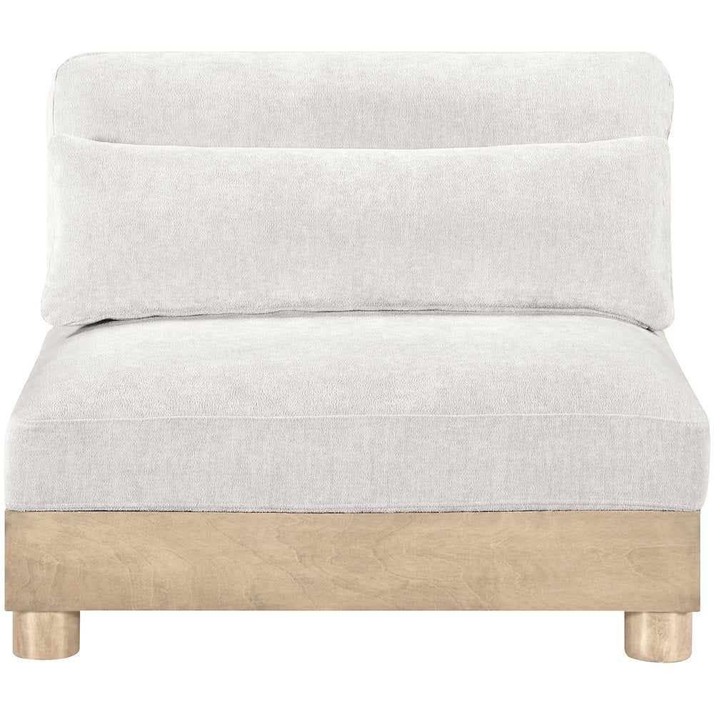 Turin Cream Chenille Fabric Upholstered Modular Armless Chair